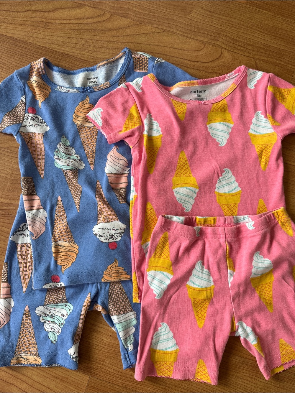 Carter's Pink & Blue Ice Cream Cone Pajama Sets